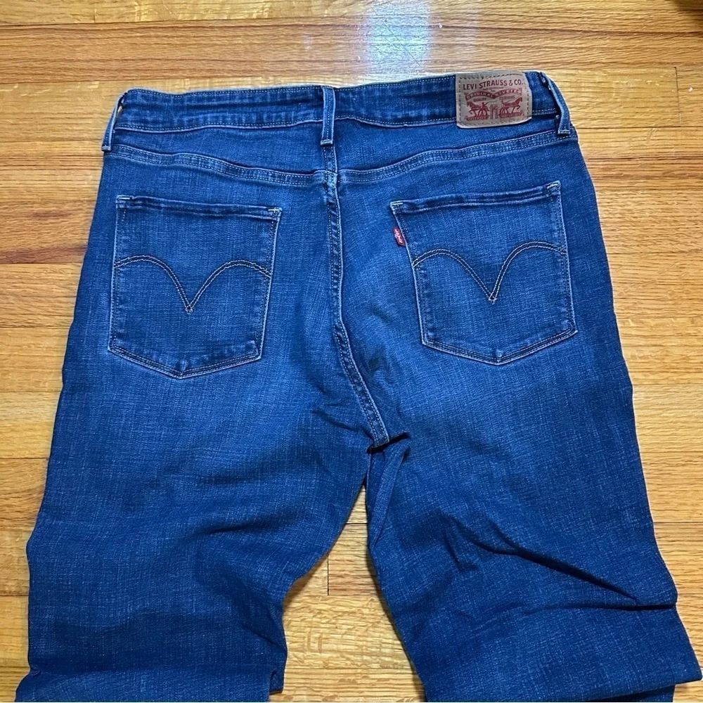 Levi's Womens Jeans Mid Rise Skinny Size 14 Dark Wash Denim Pants 32X32 (j10)